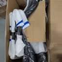 YOUNUOKE Black Dining Chairs Set of 2, Faux Leather Upholstered Kitchen & Dining Room Chairs with Back, Mid Century Modern Minimalist Accent Chair Armless for Guest Reception Waiting Living Room