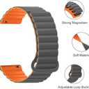 Watch Bands Compatible with Garmin Venu 3S/Vivoactive 4S/Venu 2S/Vivomove 3S,18mm Double Sided Silicone Magnetic Watch Band Soft Sport Strap for Garmin Forerunner 255S/255S Music/265S (Grey+Orange)