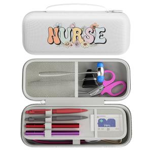 Stethoscope Case for 3M Littmann Classic III, Cardiology IV, MDF, EKO - Nurse Gifts for Women, Nursing Student Gifts, Cute Hard Shell Nurse Bag, Nurse Accessories for Work (White)