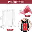Jutieuo 24 PCS Clear Gift Bags with Handles, 7.9 x 9.8 x 3.2 Inch Inches Reusable Plastic Goodie Bag Transparent Party Favor Bags Bulk for Weddings Birthdays Events, Classrooms & Celebrations