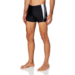 Speedo Men's Swimsuit Square Leg Splice (Large, Black/Black)
