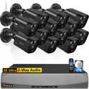 4K/8.0 Megapixel & 130 Ultra Wide-Angle 2-Way Audio PoE Outdoor Home Security Camera System Wired Outdoor Video Surveillance IP Cameras System (12 Pack)