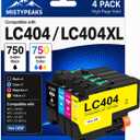 LC404 Ink Cartridges for Brother Printer Compatible Replacement for Brother MFC-J1205W Ink Cartridges MFC-J1215W MFC-J1205W XL Printer, Black Cyan Magenta Yellow, 4Pack with Smart Chip
