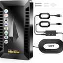 2800+ Miles Range Strongest TV Antenna,Digital Antenna for Smart TV Indoor Outdoor with Amplifier, Antennas for Local Channels Support Smart/Older TVs, 360 Reception for 1080p 4K 8K-30FT Long Cable