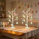 4th of July Decorations,2 Pack 2 FT Birch Tree with Led Lights,4th of July Tree for Home Hanging Ornaments,Patriotic Tree for Patriotic Decorations,Christmas,Table Decor,Battery Operated