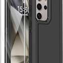 Annymall for Samsung Galaxy S24 Ultra Case with 2 Screen Protector, Heavy Duty Shockproof Drop Protection Dust Proof Military Grade Multi-Layer Rugged Bumpers Protective Phone Cover (Black)