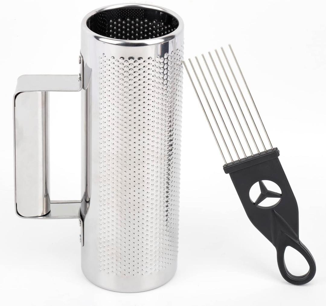 Metal Guiro Stainless Steel Hand Percussion Musical Instruments with Scraper 8" 3"