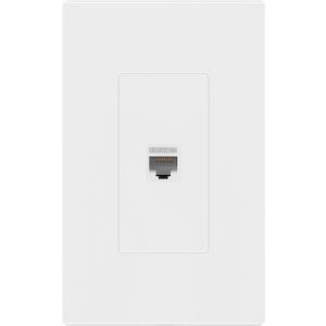 ENERLITES Port Screwless Wall Plate with CAT6 RJ45 Keystone Jack Module, for Voice/Data & Audio/Video Multimedia, Standard Size 1-Gang 4.69" x 2.93", SI8871C-W, White
