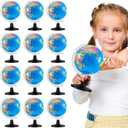 Henoyso 12 Pcs World Globe for Kids Learning 3.4 Inches Mini Rotating World Map Globe with Stand for Kids Educational Desk Classroom Decorative for Geography Table Decor, Blue