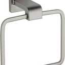 Delta Ara (1-Pack) Hand Towel Holder Brilliance Stainless Steel Towel Racks for Bathroom Wall Square Towel Ring Holder for Bath Towel Hanger for Kitchen, Bathroom Accessories 77546-SS