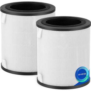 LV-H135 Replacement Filter Compatible with Levoit LV-H135 Air Purifier, H13 Mechanical & Activated Carbon Media for Wildfire Smoke & Pet Odors, 2-Pack