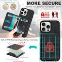 TUCCH Adjustable Crossbody Wallet Case for iPhone 16 Pro Max (6.9"), RFID Blocking [6 Card Slots][Detachable Lanyard], Magnetic Flip Wallet PU Leather Phone Cover for iPhone 16 Pro Max, Textured Black