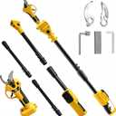 2-in-1 Cordless Pruning Shears with Pole Compatible with DeWalt 20V Battery (Tool Only, No Battery), 8FT Reach Pole Pruner, 1.2" Cut, Brushless Electric Branch Cutter for Tree Trimming & Gardening