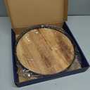 12" Lazy Susan Oak Wood Turntable Organizer for Cabinet, Farmhouse Round Wooden Lazy Susan Organization and Storage for Dining Table, Pantry, Kitchen, Bathroom, Countertop, Cupboard, Home Decor (Brown & Black)