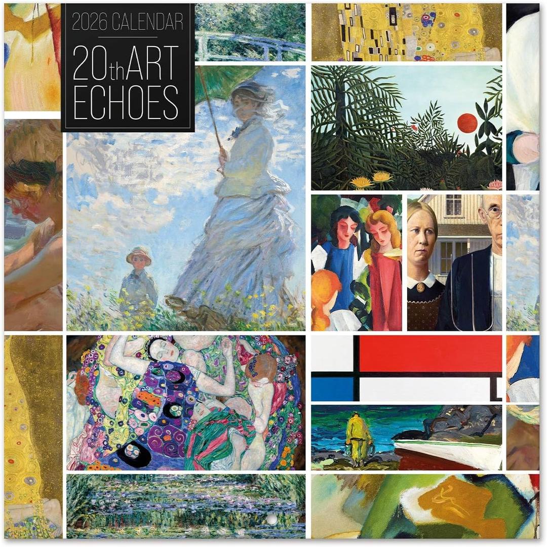 Art Wall Calendar 2026 12" x 12" FSC Plastic Free - Starts Week On Sunday | Family Planner Calendar 2026