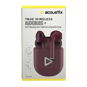 Acoustix True Wireless AudioBuds+, Burgundy