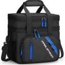 Maelstrom Lunch Box, 20L Insulated Lunch Bag for Men Women, Expandable Double Deck Leakproof Cooler Bag with 6 Pockets, Reusable Lunch Tote Bag for Work, Picnic, Travel, Black