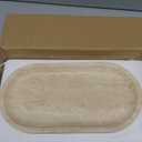 Denique Natural Travertine Tray, 12" Vanity Tray Oval Decorative Tray, Countertop Organizer for Perfume & Candles, Jewelry Dish Ring Holder for Bathroom Counter, Vanity, Dresser (Travertine Beige)