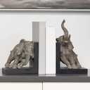 Decorative-Bookends Elephant Book-Ends Heavy Duty - Book Stoppers for Home Office School 5.34 LBS 11.8 * 7.9 * 9.8 Inch Newman House Studio