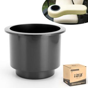 10L0L Golf Cart Cup Inserts, Cup Holder for Golf Cart Rear Seat Arm Rests Black, 2-Pack