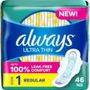 Always Ultra Thin Pads with Wings, Size 1, Regular, 88 Count