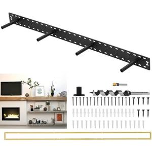 Souyou Upgrade 46"x6" Large Floating Shelf Brackets for Wall, Floating Shelf Hardware Hidden, Thickened Solid Steel Floating Shelves Brackets with Jig (46" x 6" x 3" with Tools)