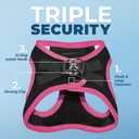 Best Pet Supplies - All Weather Mesh/Plush, Reflective, No Pull Harness for Small, Medium Dogs, Cats - Secure with Hook & Loop Fastener, Buckle, Double D-Rings - Black/Pink Trim, S