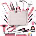 103Piece Pink Tool Set,Household DIY Tool Box for Women With Storage Case,Home, Office and College Dorm Toolkit of Starter Basic Ladies Tools