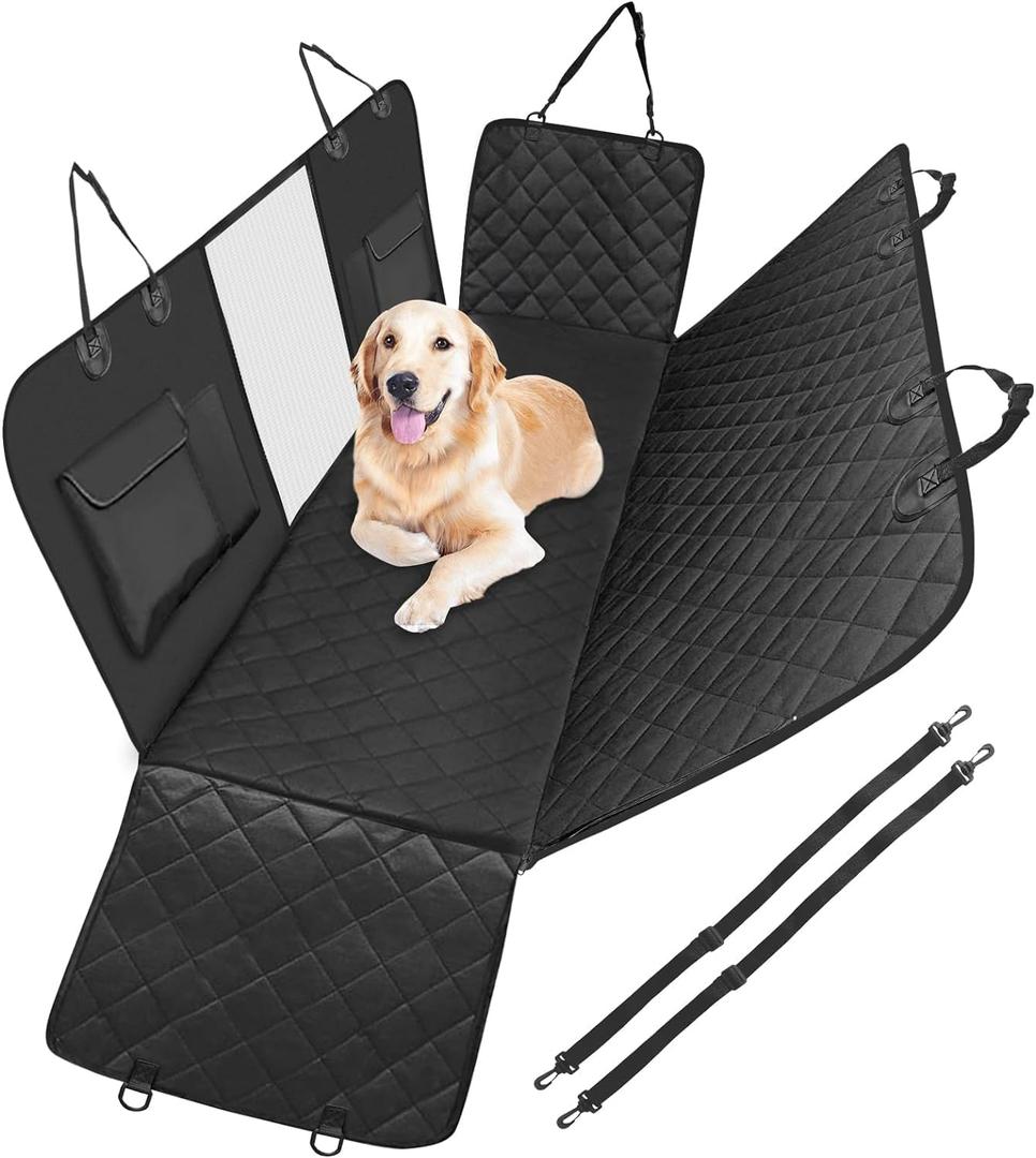 Back Seat Cover for Dog | Waterproof, with Safety Strap and Hook Included|Back Seat Extender for Dogs | Car Dog Cover Back Seat
