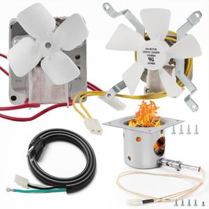 Replacement Parts Kit for Traeger and Pit Boss Wood Pellet Grills, Auger Motor & Induction Fan & Fire Burn Pot & Hot Rod Ignitor & Power Cord for Grill, Smoker Parts for Pit Boss (All-in-1 Kit)