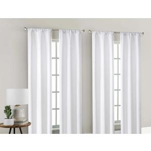 Mainstays 4 of a Kind Blackout Curtain Panels, Set of 4, White, 28" W x 84" L