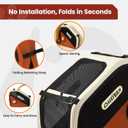 Collapsible Dog Crate for Travel, Portable Pet Crate for Small & Large Dogs, Soft-Sided Car Kennel with Heavy-Duty Metal Frame, Mesh Windows, Feeding/Comfort Access for Backseat Trunk Brown