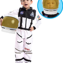 Spooktacular Creations Astronaut Costume with Helmet, Space Suit for Toddler, Kids Astronaut Halloween Costume for Cosplay M