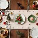 Artscope Snowman Christmas Tree Table Runner, Let It Snow Xmas Winter Snowflakes Holiday Kitchen Dining Table Decoration for Christmas Home Party Decor 13x90 Inch-Blue