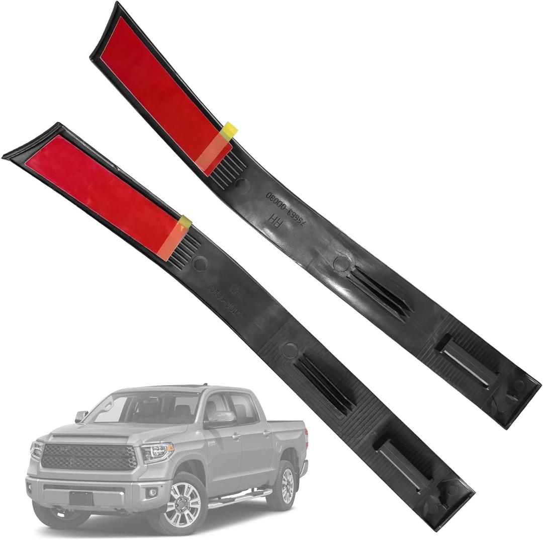 75553-0C030 75554-0C030 Roof Drip Molding Compatible with Toyota Tundra Crewmax 2007-2021 4 Full Doors (NOT FIT for Double CAB), Roof Drip Molding Rear Exterior Left & Right Side