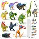 Dinosaur Magnets for Refrigerator, 12-Pack 3D Magnetic Dinosaurs, Magnetic Dinosaurs Jurassic Set, Dino Fridge Magnets for Kitchen Decor, Office Locker Whiteboard, STEM Learning Educational