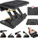 Adjustable Foot Rest Under Desk - Ergonomic Office Foot Stool with Massage, Leg Rest for Desk, Anti-Slip Design for Home & Work, Improves Posture (PB-Black)