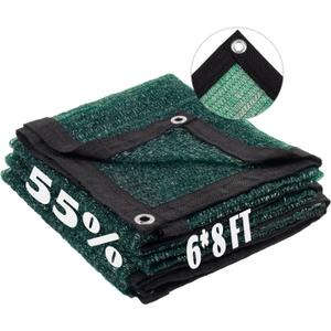 LOVE STORY 6x8FT 55% Green Shade Cloth Sun Shade Net with Grommets Sunblock Net Mesh Tarp for Garden,Plants Cover,Greenhouse and Patio