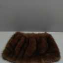 Women's Y2K Faux Fur Low Rise Mini Shorts Party Club Grunge Gothic Booty Shorts Skort (Brown, Medium)