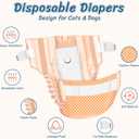 Pet Soft Disposable Cat Diapers - Female Dog Diapers for Cats & Dogs in Heat Period or Urine Incontinence, Doggie Diapers Ultra Absorbent Leak-Proof Puppy Diapers 24pcs (Orange, S)