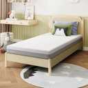 Novilla Twin XL Mattress, Memory Foam Mattress 8 inch for Pressure Relief, Enhanced Support & Plush Comfort, Grey & White