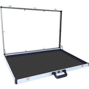 Portable Aluminum Trade Show Display Case with Polycarbonate Panels Lockable 32"x22" Jewelry/Collectible Display Case