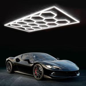 Modern Hexagon Led Garage Light: 720W 86400 Lumens, 6500K for Garage, Basement, Warehouse, Auto Beauty Shop, Car Detailing Shop