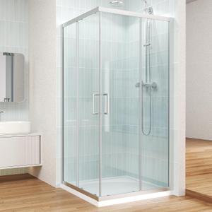 Corner Shower Enclosure 36" D X 36" W X72" H Shower Stall for Walk in Shower, 1/4" Thick Clear SGCC Tempered Glass Sliding Shower Door, Brushed Nickel (Shower Base Not Included)