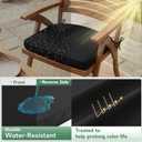 Outdoor Chair Cushions Set of 2: Waterproof & Fade Resistant Patio Furniture Cushions - 17 x 16 x 2 Inch Non Slip Round Corner Seat Cushion Pads with Removable Cover for Garden Yard Lawn, Black
