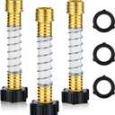 Outus 3-Pack Flexible Hose Protector, Copper Zinc Alloy, Red, Garden Hose Extension, Kink-Free Water Flow (Black)