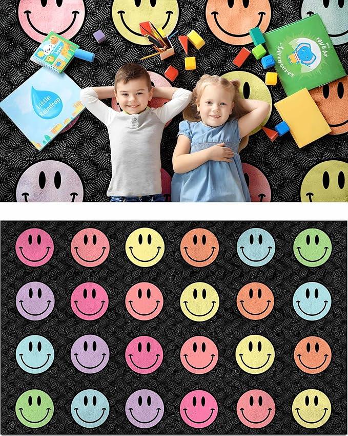 OLEEK Large Classroom Rug Elementary 8x10 - (Washable) Classroom Rugs for Kids Room - Classroom Carpet Elementary - Kids playroom Rug 8 x 10 - Preschool Rugs for Classroom - Schoolgirl Classroom Decor