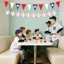 98 PCS Baseball Party Decorations, 96 PCS Baseball Plates and Napkins + 2PCS Party Banners, Disposable Tableware for 24 People