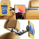 LISEN for iPad Holder Car Road Trip Travel Essentials Activities for Toddler Kids Gifts, Car Accessories for Women Interior Men Truck 3in1 Tablet Holder Back Seat Car Camping Headrest Organizer
