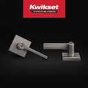 Kwikset Halifax Entry Door Handle with Lock and Key, Secure Keyed Reversible Lever Exterior, For Front Entrance and Bedrooms, Satin Nickel, Pick Resistant Smartkey Rekey Security and Microban